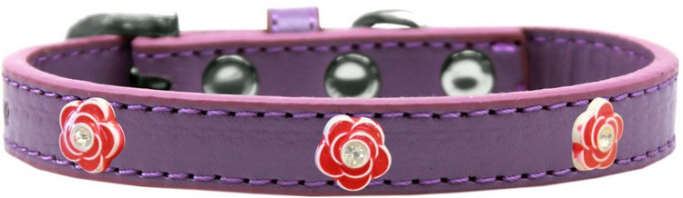 Red Rose Widget Dog Collar Lavender Size 12